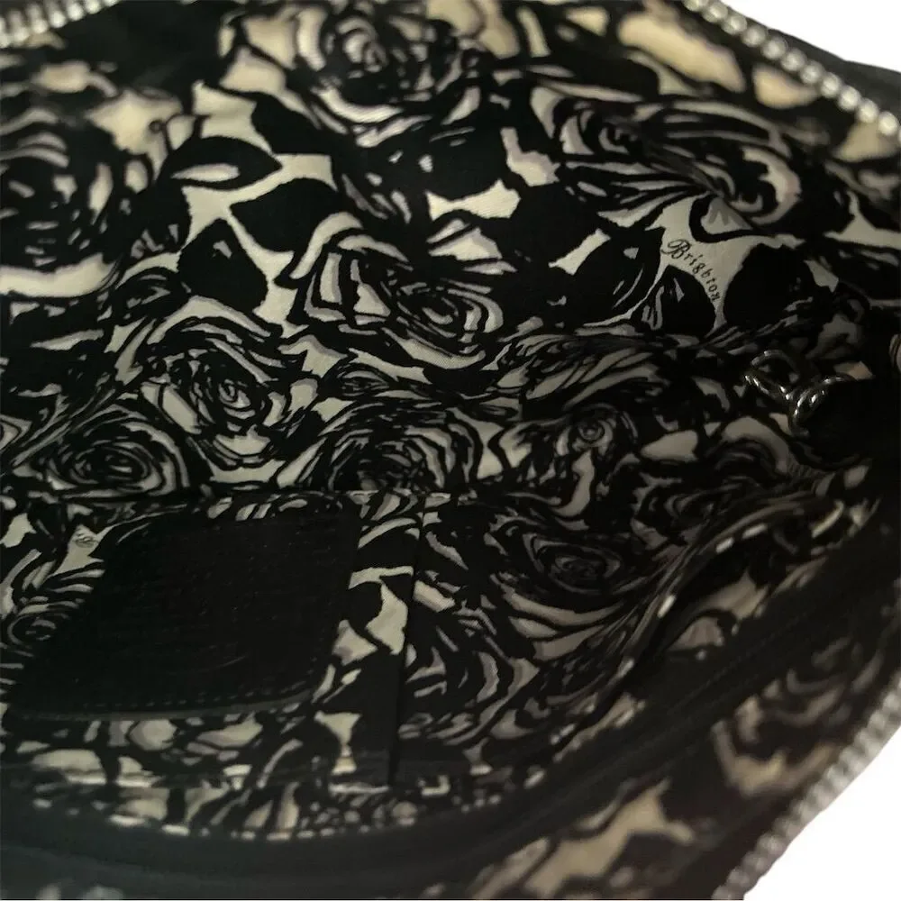 Brighton‎ Women's Black Snakeskin Embossed Leather Hobo Bag Purse